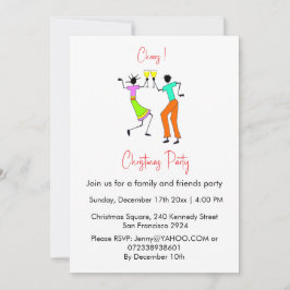 Kute, färgstark familj och vänner jul inbjudningar