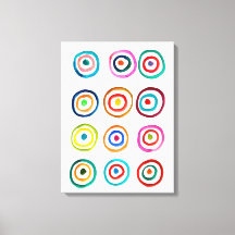 Kute, färgstarka regnbågcirklar, vita