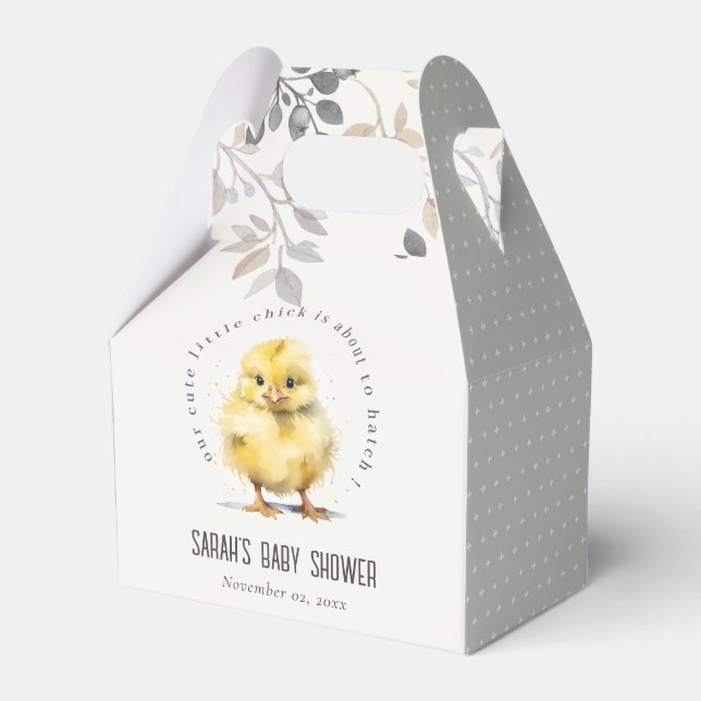 Kute Farm Chick Vattenfärgad Blommigt Babykläder Presentaskar (Framsidan Sidan)