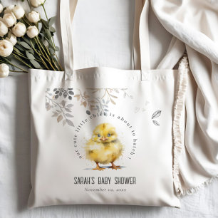 Kute Farm Chick Vattenfärgad Blommigt Babykläder Tygkasse