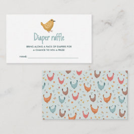 Kute Farm Chicken Baby Shower Diaper Raffle Tilläggskort