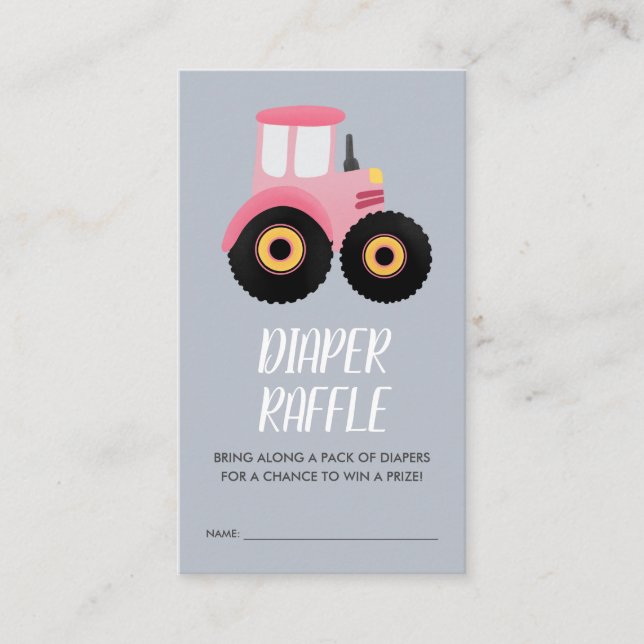 Kute Farm Girls Baby Shower Diaper Raffle Tilläggskort (Framsida)