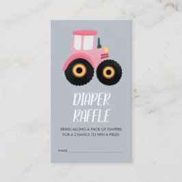 Kute Farm Girls Baby Shower Diaper Raffle Tilläggskort