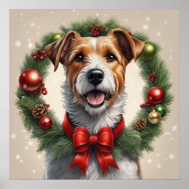Kute Festive Helgdag God Hund Poster