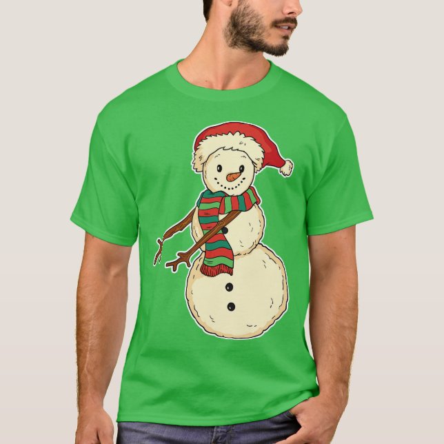 Kute Flossing Snögubbe-ton T Shirt (Framsida)