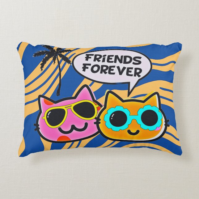 Kute, försiktig katter, accent Pillow! Prydnadskudde (Framsidan)