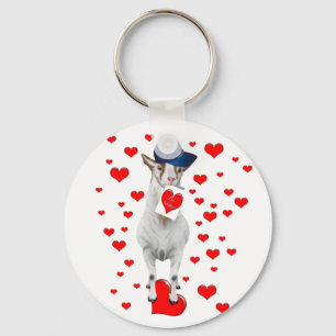 Kute från Älskare ska vara Mine Valentine Goat Gif Nyckelring