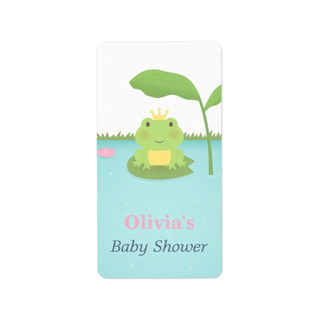 Kute Frog Prince Boy-babyetiketter Adressetikett (Framsidan)