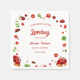 Kute Garden Little ladybug babyduschinbjudan Pappersservett