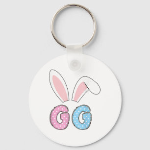 Kute Gg Glad påsk Bunny Matching-familjekanal Nyckelring