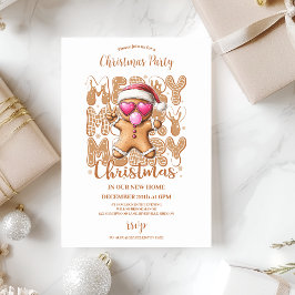 Kute Gingerbröd jul Inbjudningar