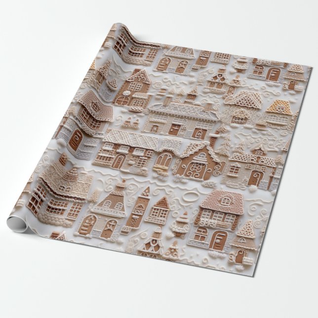 Kute Gingerbröd jul Presentpapper (Utrullad)