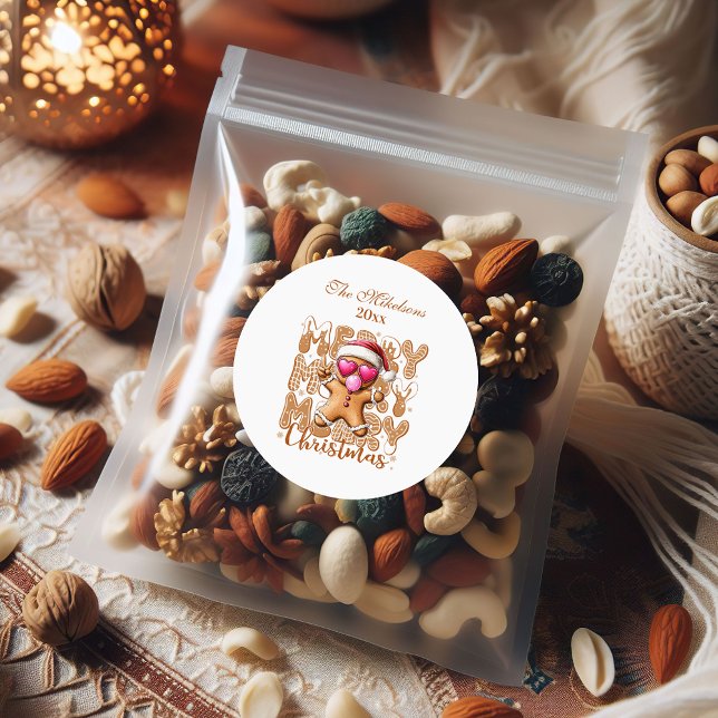 Kute Gingerbröd jul Runt Klistermärke (Skapare uppladdad)