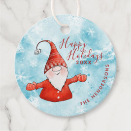 Kute Gnome Anpassningsbar Glad helg Gåvor Etiketter