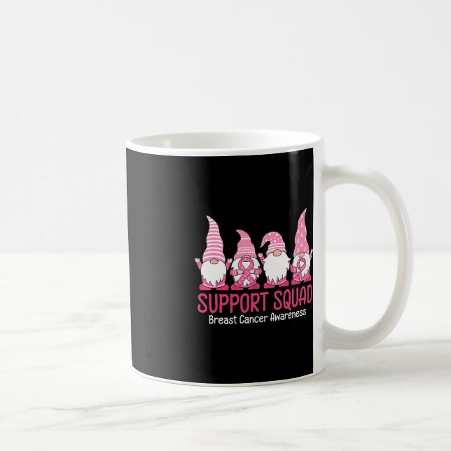 Kute Gnome Support Squad Breast Cancer Awareness Kaffemugg (Höger)