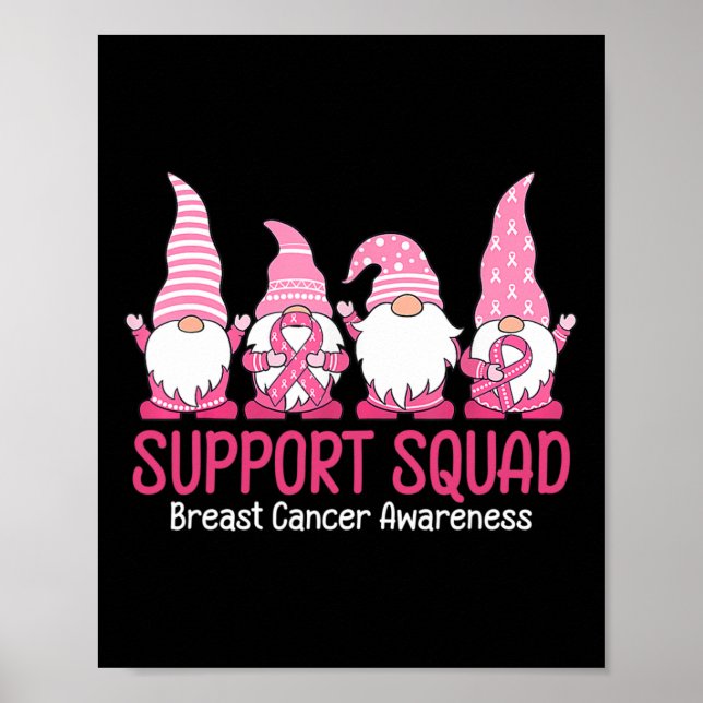 Kute Gnome Support Squad Breast Cancer Awareness Poster (Framsidan)