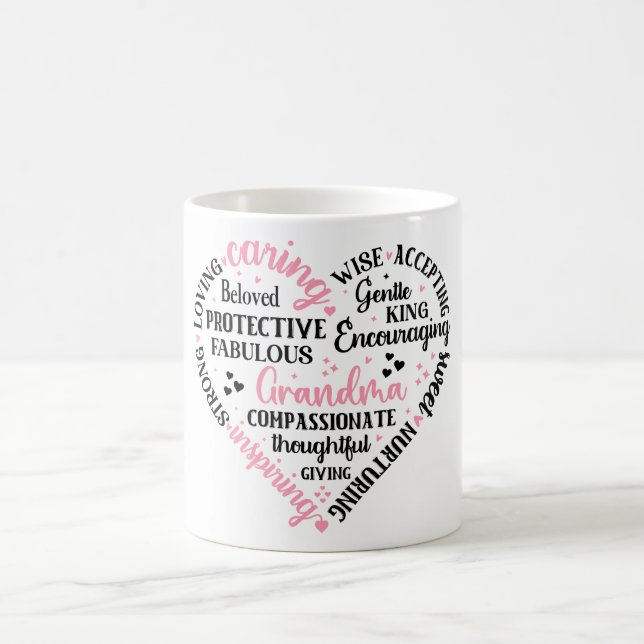 Kute Grandma/Heart Definition Kaffemugg (Center)