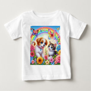 Kute/grumlig/kattungig regnbåge t shirt