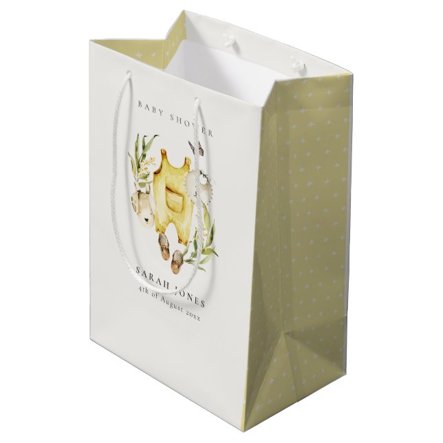 Kute Gult Leafy Foliage Clothes Baby Shower (Baksidan Vinklad)