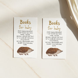 Kute Hedgehog Bok Request Baby Shower-hölje Tilläggskort