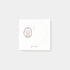 Kute Hedgehog - egna namn - hjärteanteckningar Post-it Block