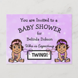 Kute HIspanic Twin Girls Baby Shower-inbjudningar Vykort