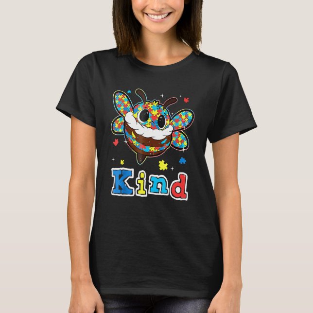 Kute Humla-Pussel Biet Autism Awareness T Shirt (Framsida)