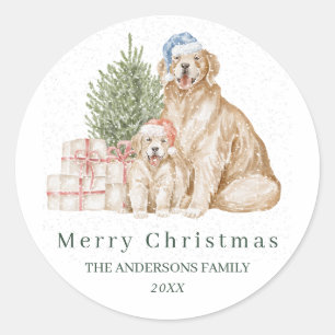 Kute hund, grå jul runt klistermärke