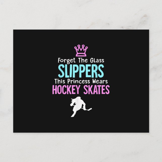 Kute Ice Hockey Girls Gift Women Quote Vykort (Framsida)
