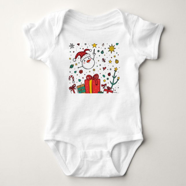 Kute jul-Baby-utrustning T Shirt (Framsida)