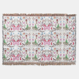 Kute Jul Fairy Tale Hand målat Filt