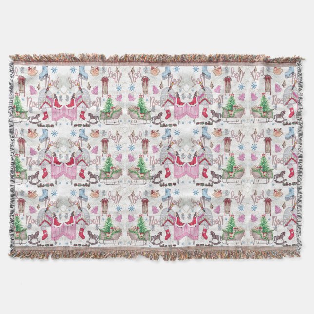 Kute Jul Fairy Tale Hand målat Filt (Framsidan)