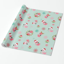 Kute Jul Flamingo Snowflake