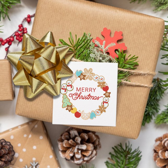 Kute jul - frisk utandningspåse gåvor etiketter (Christmas Cookie Gift Tags)