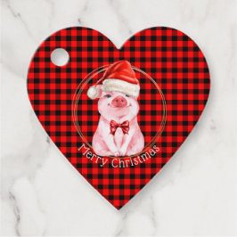 Kute jul Gris med Buffalo Pput Red Funny Gåvor Etiketter