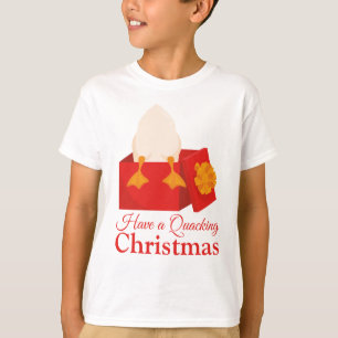 Kute jul Humor lustig orange Anka i röd låda T Shirt