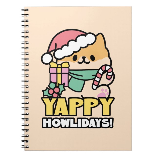 Kute Jul-Hund - Yappy Howlidays Anteckningsbok (Framsidan)