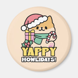 Kute Jul-Hund - Yappy Howlidays Magnet