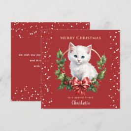 Kute Jul Kitten Red Cat Lover-julkort Kort