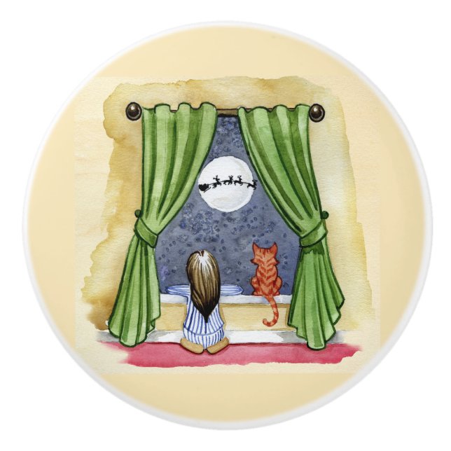 Kute jul, Kväll, underkläder och Kattunge, vattenf Knopp (Framsidan)