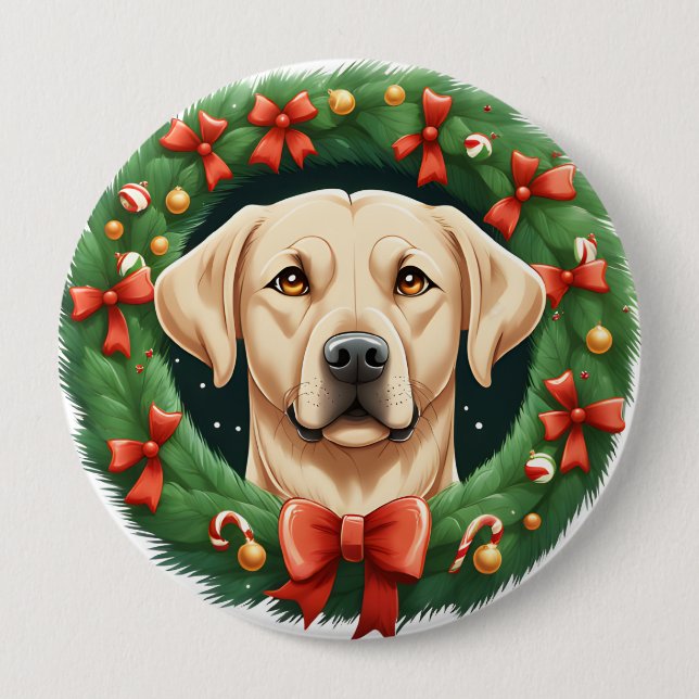 Kute jul Labrador eller Hund andedräkt Knapp (Framsida)