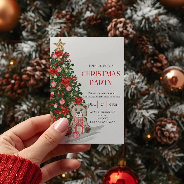 Kute Jul - ljus Julfest - julbalk Inbjudningar (Skapare uppladdad)