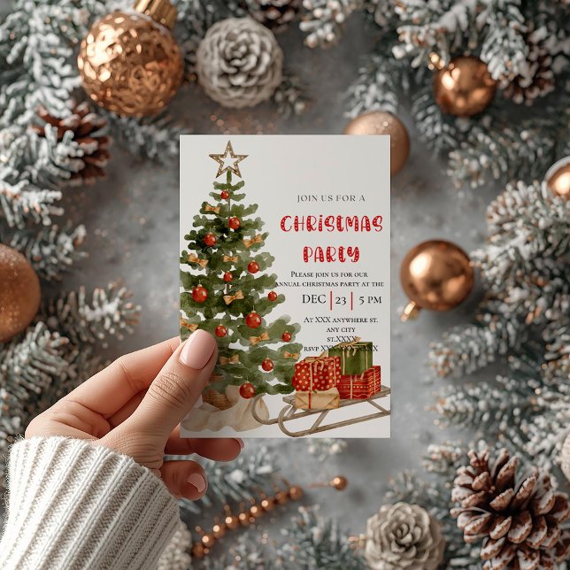 Kute Jul - ljus Julfest - julbalk Inbjudningar (Skapare uppladdad)