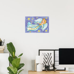 Kute Jul, musician Angel spelar hennes horn Poster