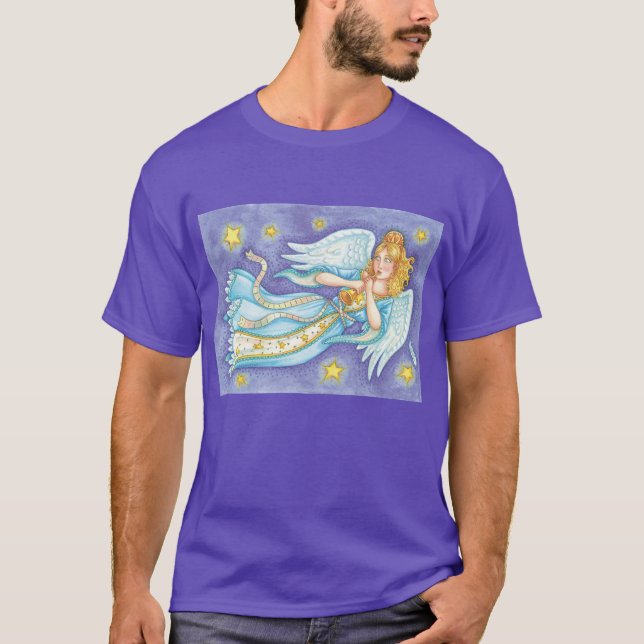 Kute Jul, musician Angel spelar hennes horn T Shirt (Framsida)