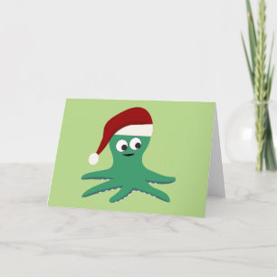 Kute Jul Octopus Helgkort