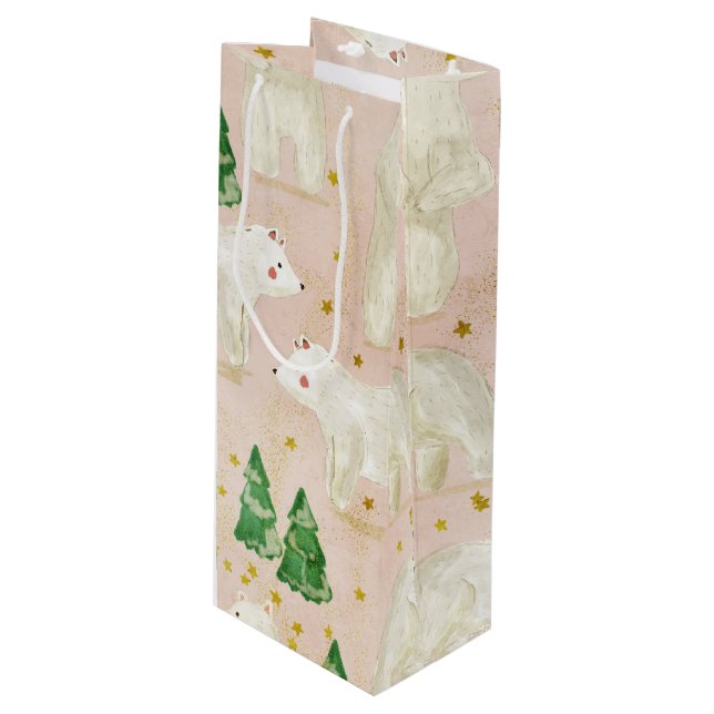 Kute Jul-Polarna Bears i Evergreen Forest (Framsidan Vinklad)