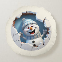 Kute Jul snögubbe genom väggen illustreras