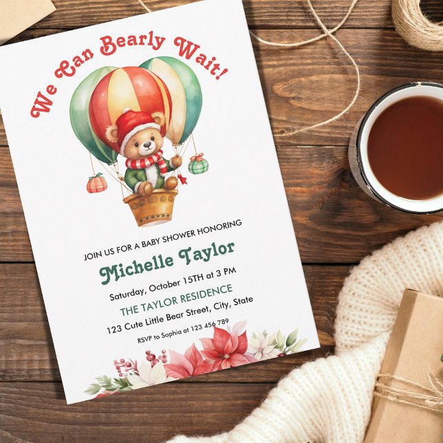 Kute jul vi kan stoppa vänta Pojke-duschen Inbjudningar (Skapare uppladdad)