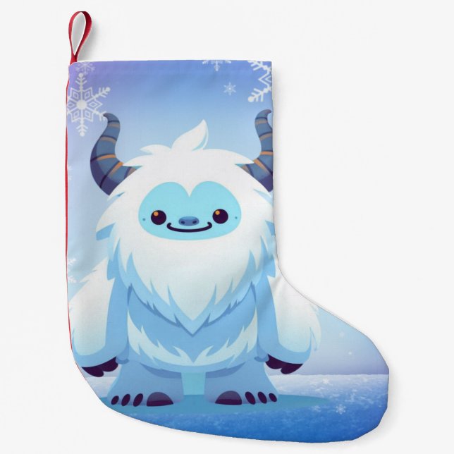 Kute jul/vinteryeti liten julstrumpa (Framsidan)